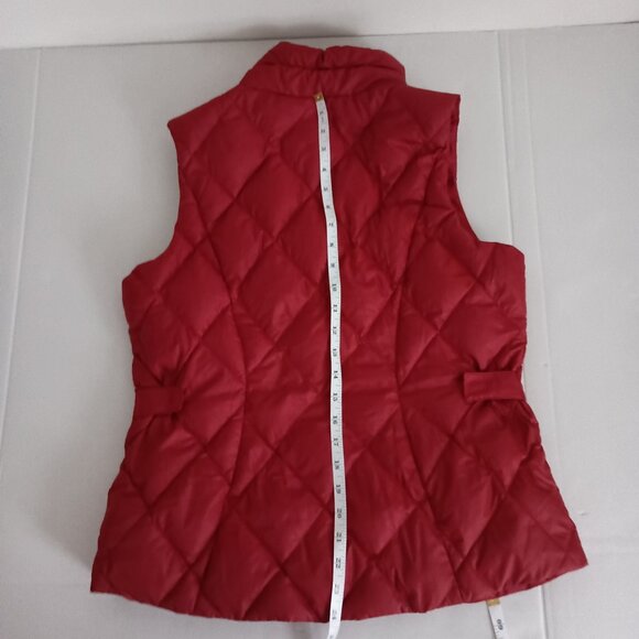 Eddie Bauer Red Quilted Down Fall Winter Outdoor Vest Women’s Size M - Picture 14 of 16